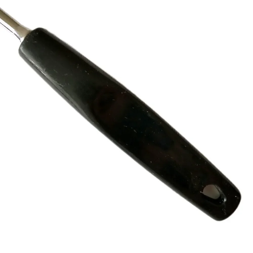 Vintage FOLEY‎ Meat Fork Chrome Plated Carving Serving Black Handle USA Retro